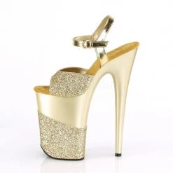 Pleaser Shoes INFINITY-909-2G Gold Glitter/Gold Glitter Platform Sandal