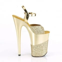 Pleaser Shoes INFINITY-909-2G Gold Glitter/Gold Glitter Platform Sandal