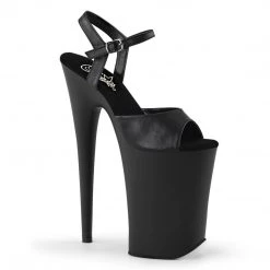 Pleaser INFINITY-909 Black Faux Leather Platform Sandal Shoes