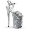 Pleaser INFINITY-910LG Silver Glitter/Silver Glitter Platform Sandal Shoes 2 Pleaser INFINITY-910LG Silver Glitter/Silver Glitter Platform Sandal Shoes