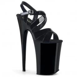 Pleaser INFINITY-997 Black Patent Platform Sandal