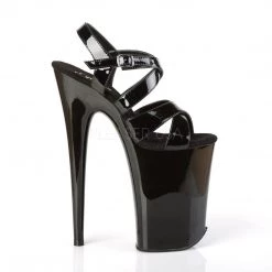 Pleaser INFINITY-997 Black Patent Platform Sandal