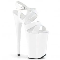Pleaser INFINITY-997 White Patent Platform Sandal Shoes