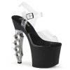 Pleaser IRONGRIP-708 Clear-Silver Brushed Platform Sandal Shoes