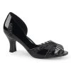 Pleaser Pink Label Shoes JENNA-03 Black Patent-Black Glitter