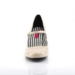 Pleaser Pink Label JENNA-06 Cream Faux Leather-Patent