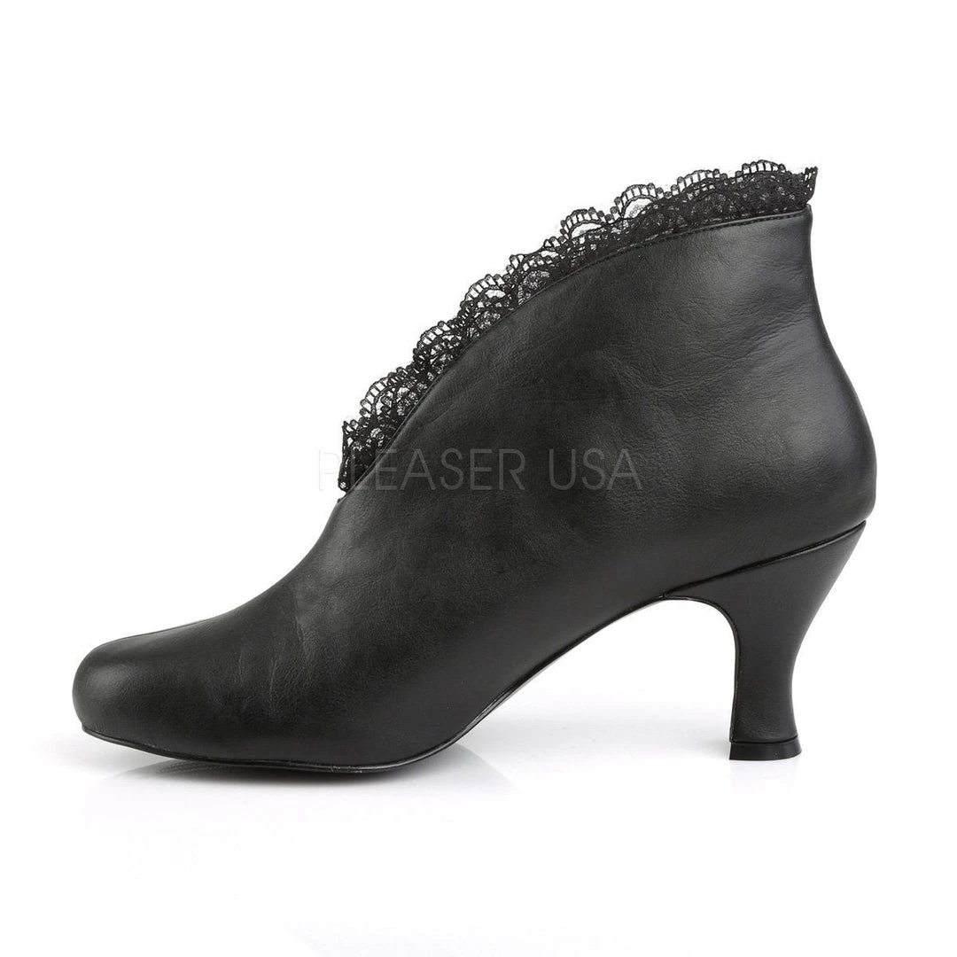 Pleaser Pink Label Boots JENNA-105 Black Faux Leather-Lace 5 Pleaser Pink Label Boots JENNA-105 Black Faux Leather-Lace