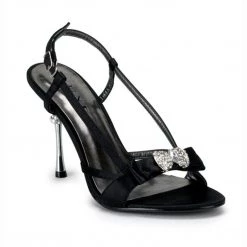 Pleaser JEWEL-12 Black Satin Sandal