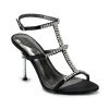 Pleaser JEWEL-27 Black Satin Sandal