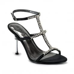 Pleaser JEWEL-27 Black Satin Sandal