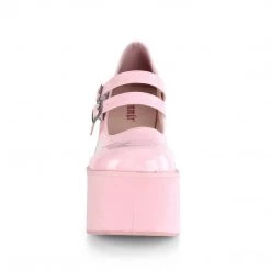 Demonia Shoes KERA-08 Baby Pink Hologram Mary Janes
