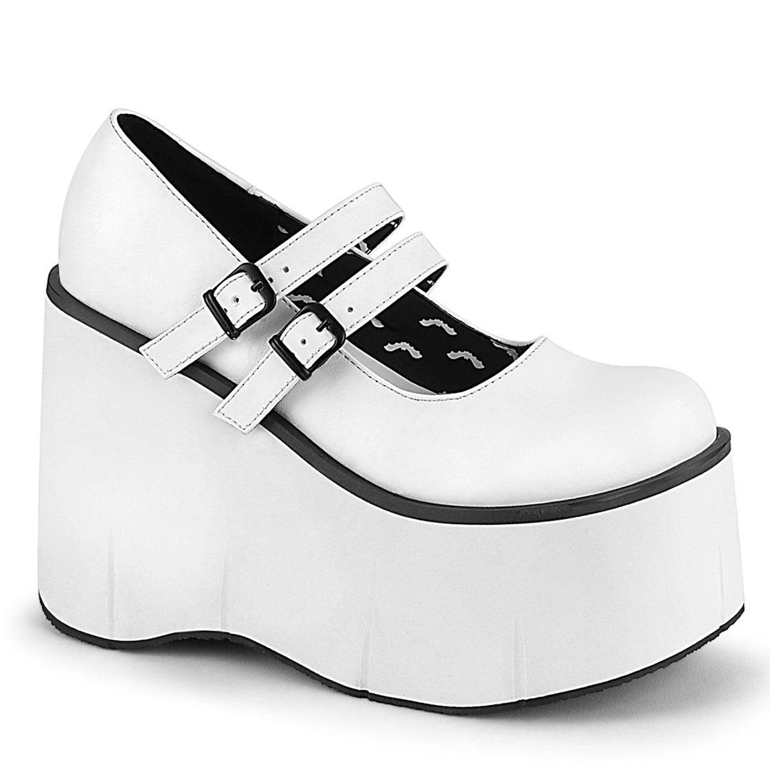 Demonia KERA-08 White Vegan Leather Mary Janes 3 Demonia KERA-08 White Vegan Leather Mary Janes