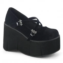 Demonia KERA-10 Black Velvet Mary Janes