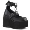 Demonia Shoes KERA-12 Black Vegan Leather Mary Janes