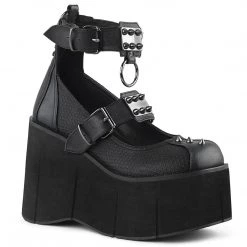 Demonia Shoes KERA-12 Black Vegan Leather Mary Janes
