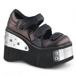 Demonia KERA-13 Black -Pewter Vegan Leather Mary Janes
