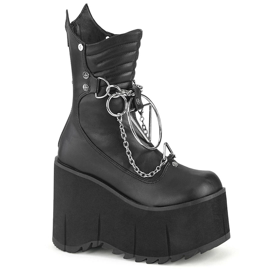 Demonia New Arrivals KERA-130 Black Vegan Leather Calf Boot 8 Demonia New Arrivals KERA-130 Black Vegan Leather Calf Boot