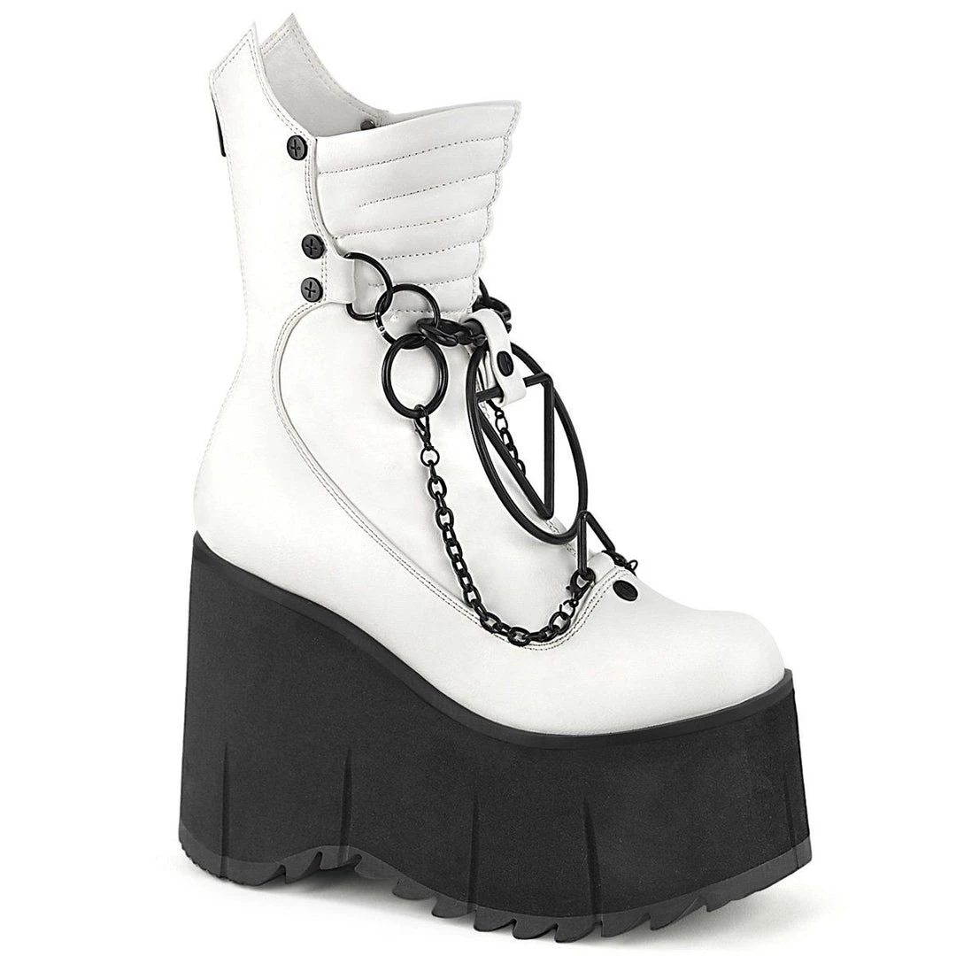 Demonia KERA-130 White Vegan Leather Calf Boot 4 Demonia KERA-130 White Vegan Leather Calf Boot