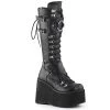 Demonia KERA-200 Black Vegan Leather Knee Boot Boots