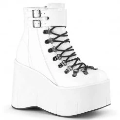 Demonia KERA-21 White Vegan Leather Ankle Boot Boots