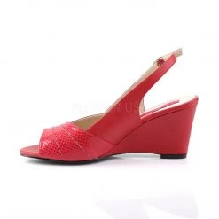 Pleaser Pink Label KIMBERLY-01SP Red Faux Leather Shoes
