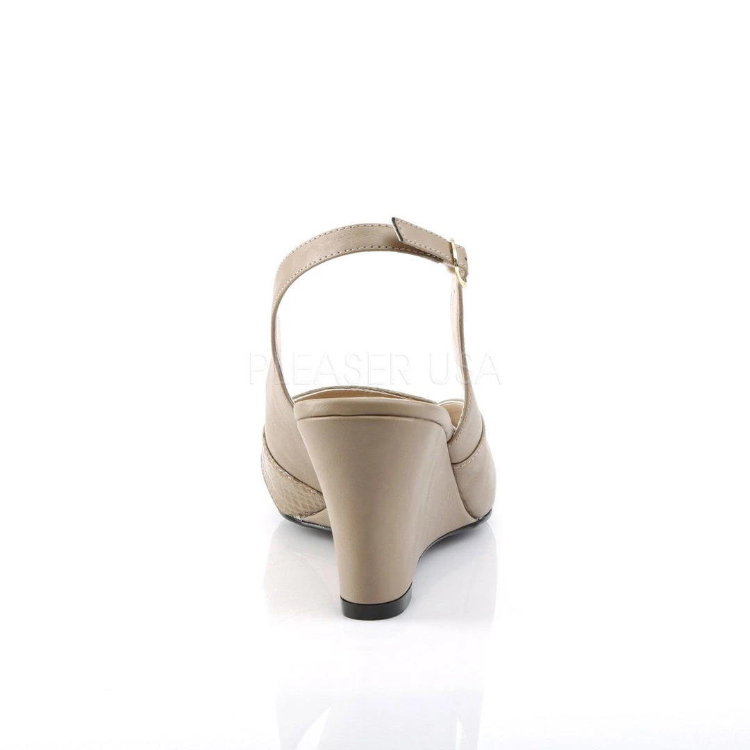 Pleaser Pink Label KIMBERLY-01SP Taupe Faux Leather 6 Pleaser Pink Label KIMBERLY-01SP Taupe Faux Leather