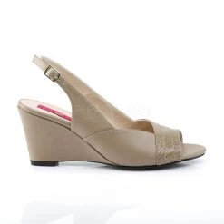 Pleaser Pink Label KIMBERLY-01SP Taupe Faux Leather 12 Pleaser Pink Label KIMBERLY-01SP Taupe Faux Leather