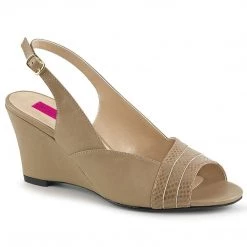 Pleaser Pink Label KIMBERLY-01SP Taupe Faux Leather 13 Pleaser Pink Label KIMBERLY-01SP Taupe Faux Leather