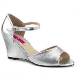 Pleaser Pink Label KIMBERLY-05 Silver Metallic Pu Shoes