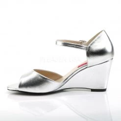 Pleaser Pink Label KIMBERLY-05 Silver Metallic Pu Shoes