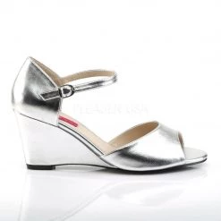 Pleaser Pink Label KIMBERLY-05 Silver Metallic Pu Shoes