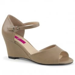 Pleaser Pink Label KIMBERLY-05 Taupe Faux Leather Shoes