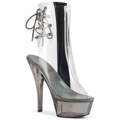 Pleaser Boots KISS-1018CT Clear/Smoke Tinted Ankle Boot