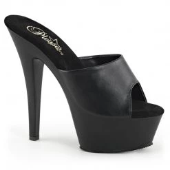 Pleaser KISS-201 Black Faux Leather Platform Sandal Coming Soon (Pre-Order)
