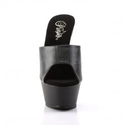 Pleaser KISS-201 Black Faux Leather Platform Sandal Coming Soon (Pre-Order)