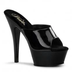 Pleaser KISS-201 Black Patent Platform Sandal Shoes