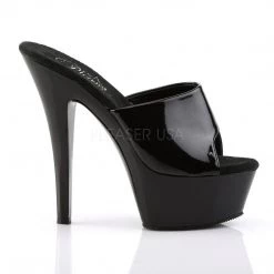 Pleaser KISS-201 Black Patent Platform Sandal Shoes