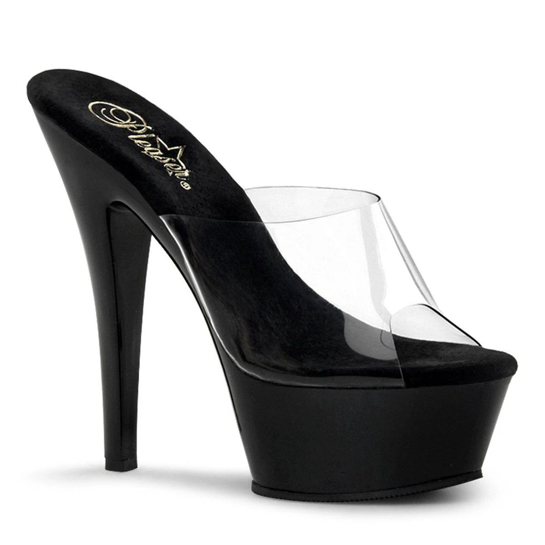 Pleaser KISS-201 Clear/Black Platform Sandal New Arrivals 3 Pleaser KISS-201 Clear/Black Platform Sandal New Arrivals