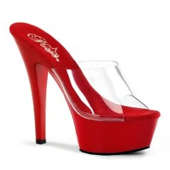 Pleaser KISS-201 Clear/Red Platform Sandal