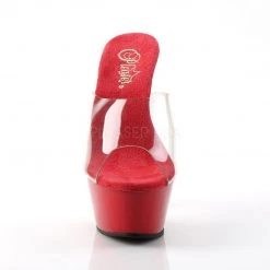 Pleaser KISS-201 Clear/Red Platform Sandal