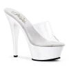 Pleaser Shoes KISS-201 Clear/White Platform Sandal 1 Pleaser Shoes KISS-201 Clear/White Platform Sandal