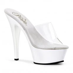 Pleaser Shoes KISS-201 Clear/White Platform Sandal