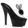 Pleaser KISS-201BUNNY Clear/Black Slide