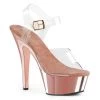 Pleaser KISS-208 Clear/Rose Gold Chrome Platform Sandal