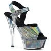 Pleaser Shoes KISS-208N-CRHM Black Hologram TPU/Black Hologram Inserts Platform Sandal