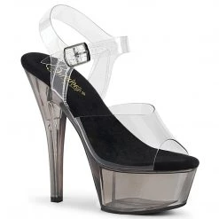 Pleaser KISS-208T Clear/Smoke Tinted Platform Sandal Shoes