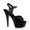 Pleaser KISS-209 Black Leather/Black Platform Sandal Shoes