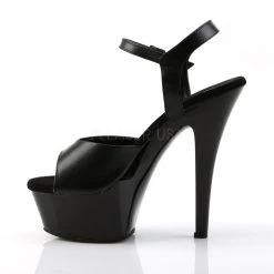 Pleaser KISS-209 Black Leather/Black Platform Sandal Shoes