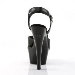 Pleaser KISS-209 Black Leather/Black Platform Sandal Shoes