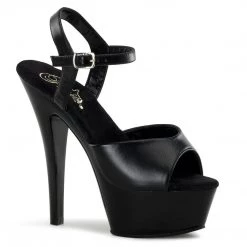 Pleaser KISS-209 Black Leather/Black Platform Sandal Shoes